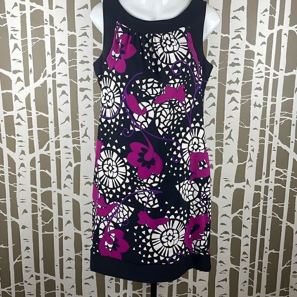 AB Studio Geometric Floral Print Sheath Dress 10